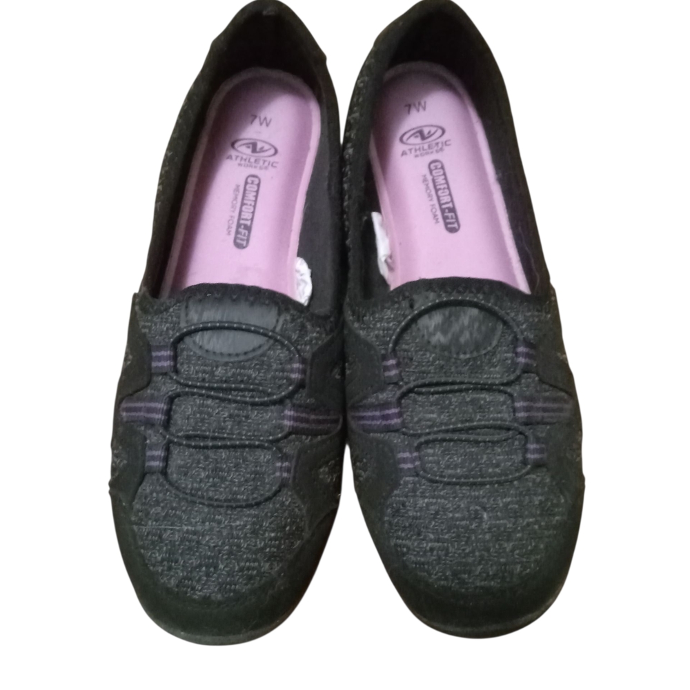 Athletic Works Women's Black and Purple Loafers